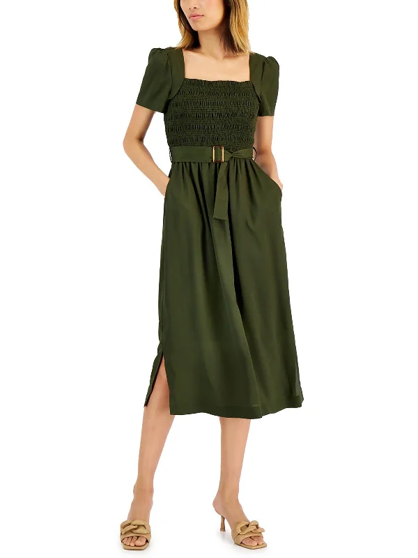 Get More, Spend Less – Shop Now!Womens Chiffon Pocket Midi Dress