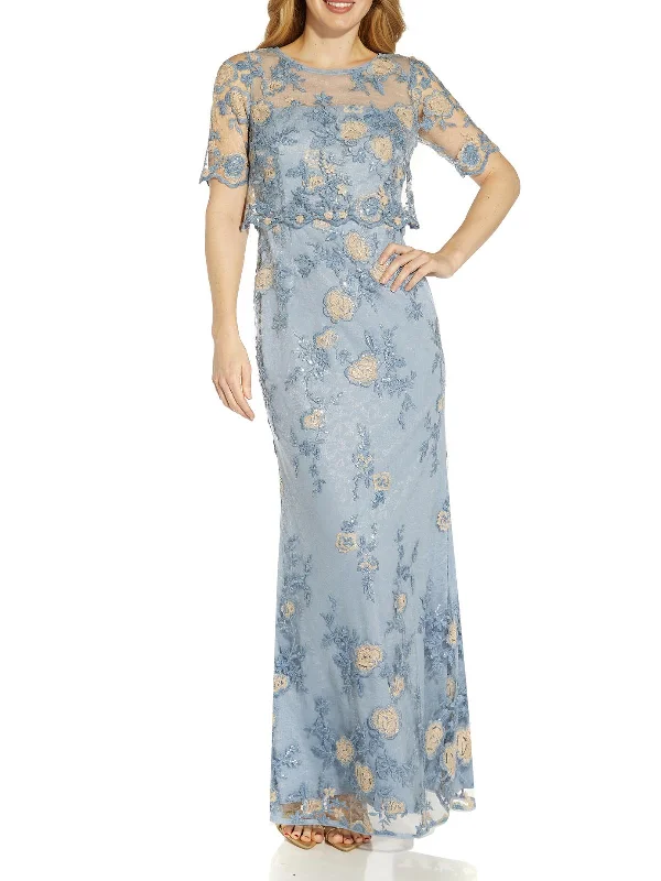 Best Deals Just for You!Womens Embroidered Popover Evening Dress