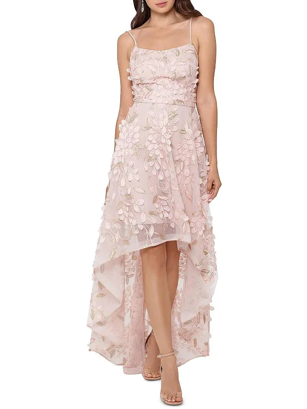 Get It Before It’s Gone!Womens Floral Metallic Evening Dress