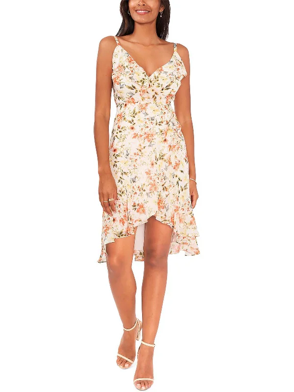 Limited-Time Price Drop!Womens Floral Ruffles Midi Dress