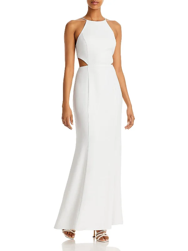 Crazy Discounts Inside!Womens Halter Cut-Out Evening Dress