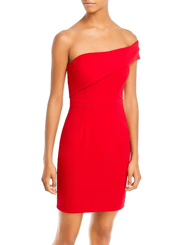 Best Offers of the Month!Womens Knit One Shoulder Sheath Dress