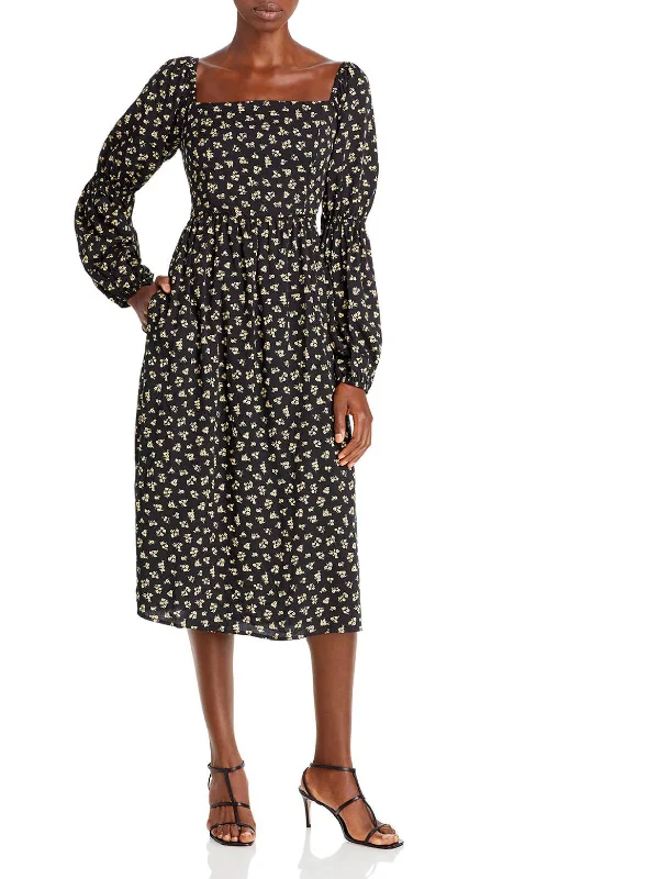 Lowest Prices Guaranteed!Womens Long Sleeve Calf Midi Dress