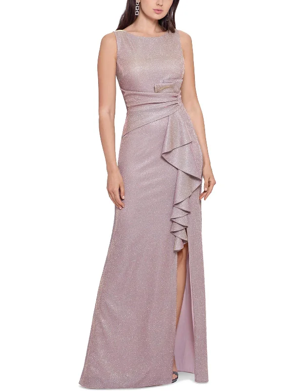 Don’t Wait – Shop Today!Womens Metallic Split-Leg Evening Dress