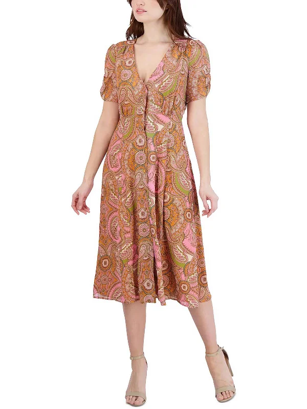 Save Money, Shop Happy!Womens Paisley Calf Midi Dress