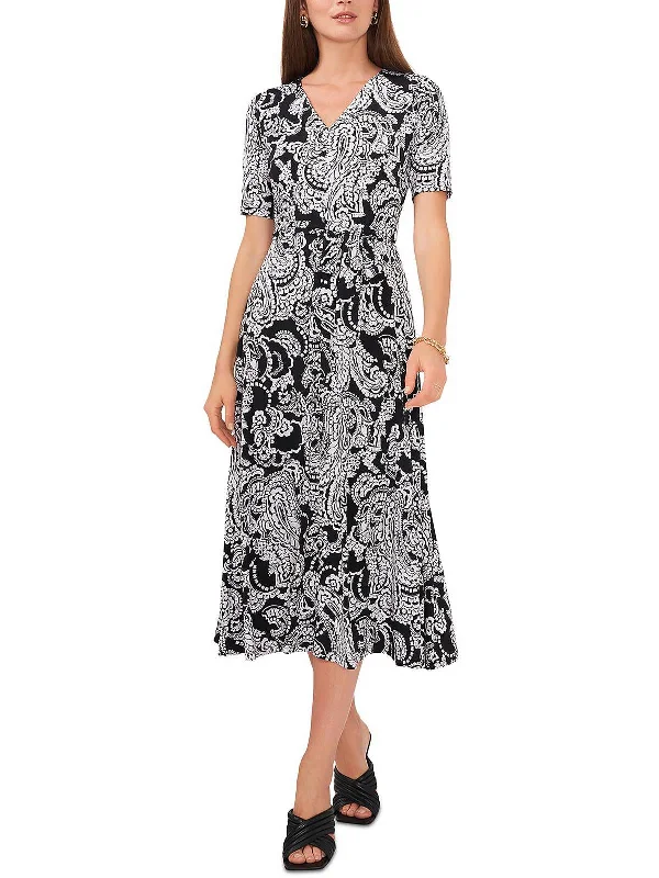 Limited Edition, Limited Price!Womens Paisley Calf Midi Dress