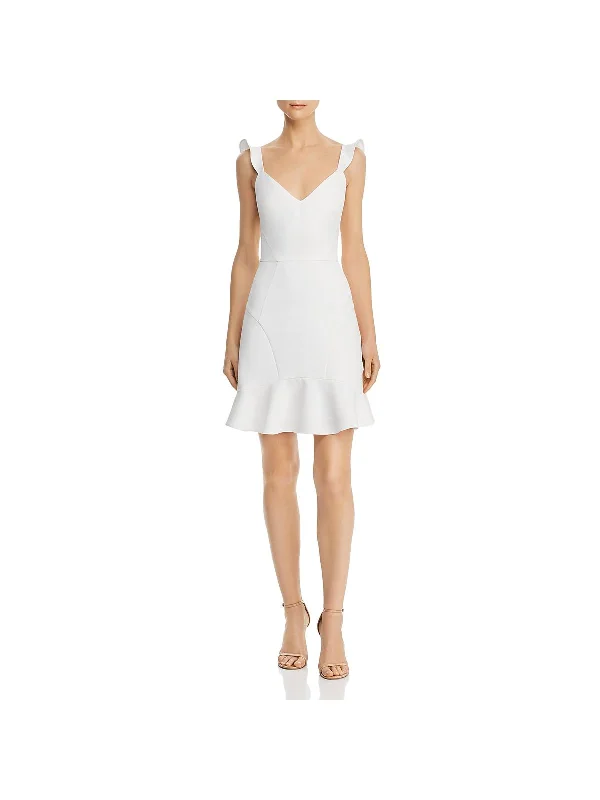 Shop More, Spend Less!Womens Ruffled Mini Cocktail Dress