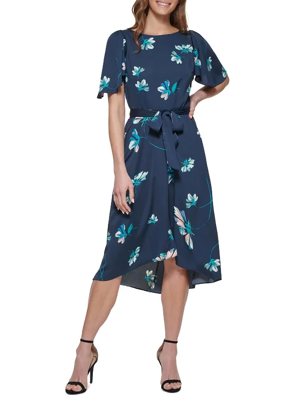 One Day Only – Huge Savings!Womens Satin Floral Midi Dress