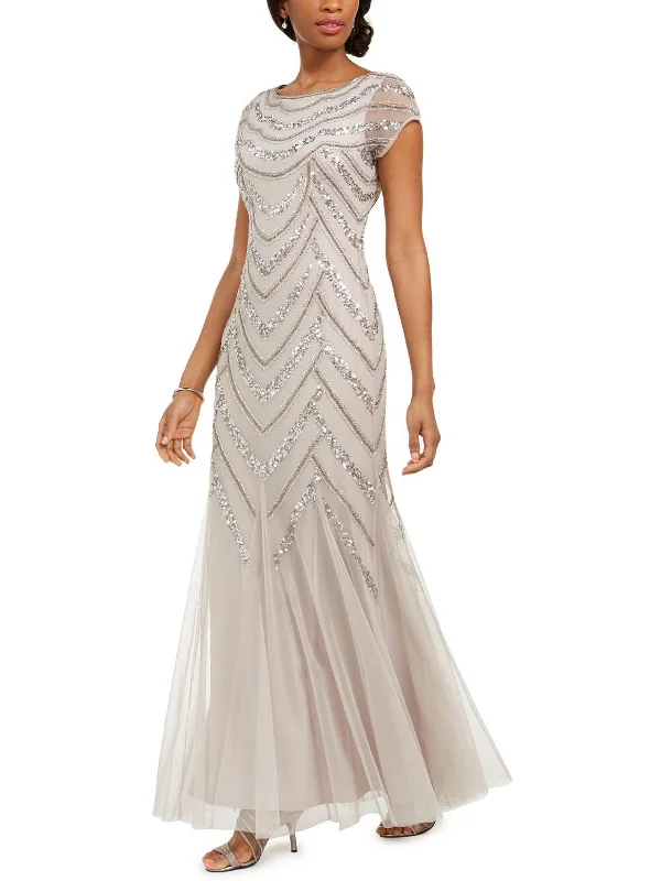 New Discounts Just Dropped!Womens Sequined Maxi Evening Dress