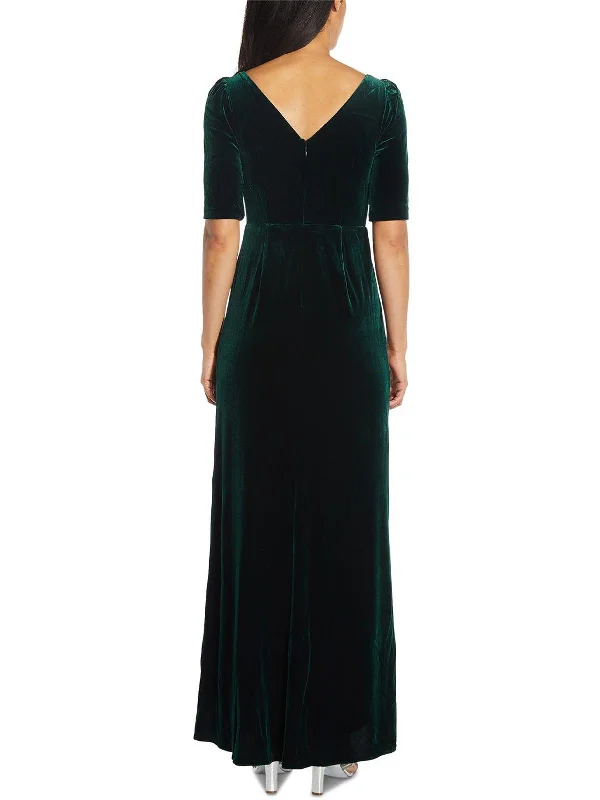 Massive Price Cuts!Womens Velvet Hi-Low Evening Dress