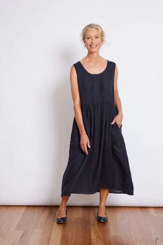 Shop Early, Save Big!Josephine Linen Sleeveless Dress with Front Detailing