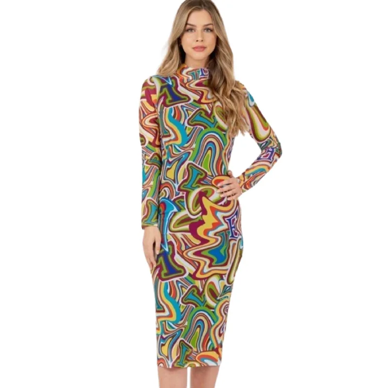 Buy One, Get One Free!Long Sleeve Bodycon With Letter Print