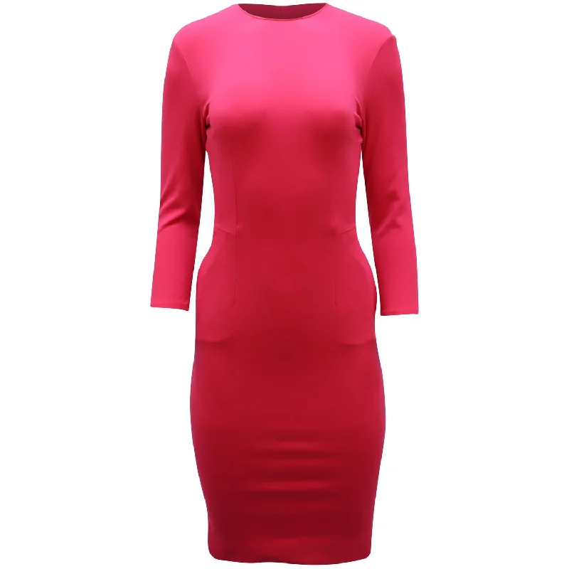 Time to Save Big!Pierre Balmain Knit Bodycon Midi Dress in Pink Viscose