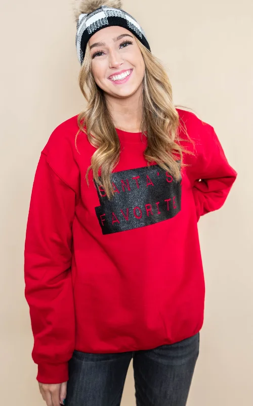 Exclusive Offers You’ll Love!Santa's Favorite  Sweatshirt - Red**