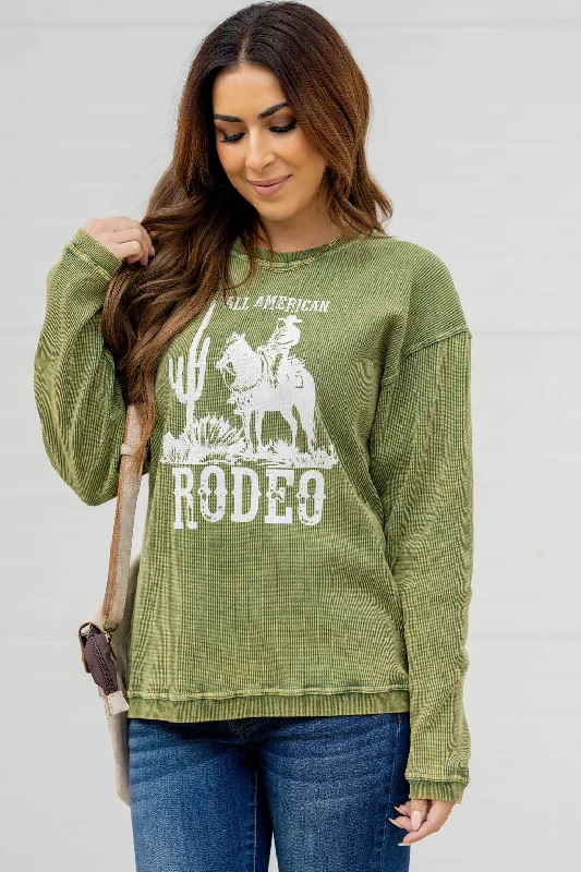 Shop More, Spend Less!All American Rodeo Waffled Graphic Crewneck