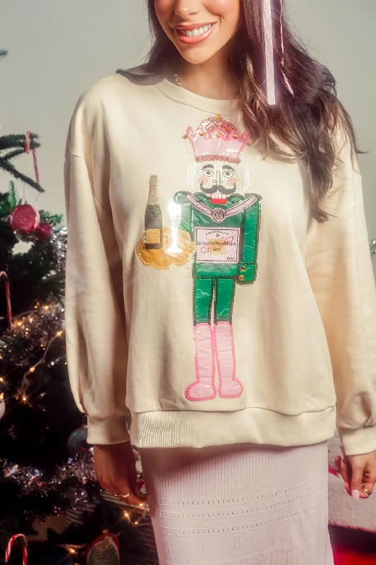 Your Shopping Spree Starts Here!Beige Nutcracker Server Sweatshirt