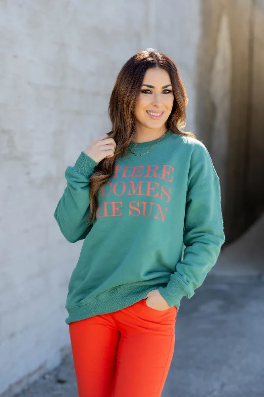 Limited Edition, Limited Price!Bold Here Comes The Sun Graphic Crewneck