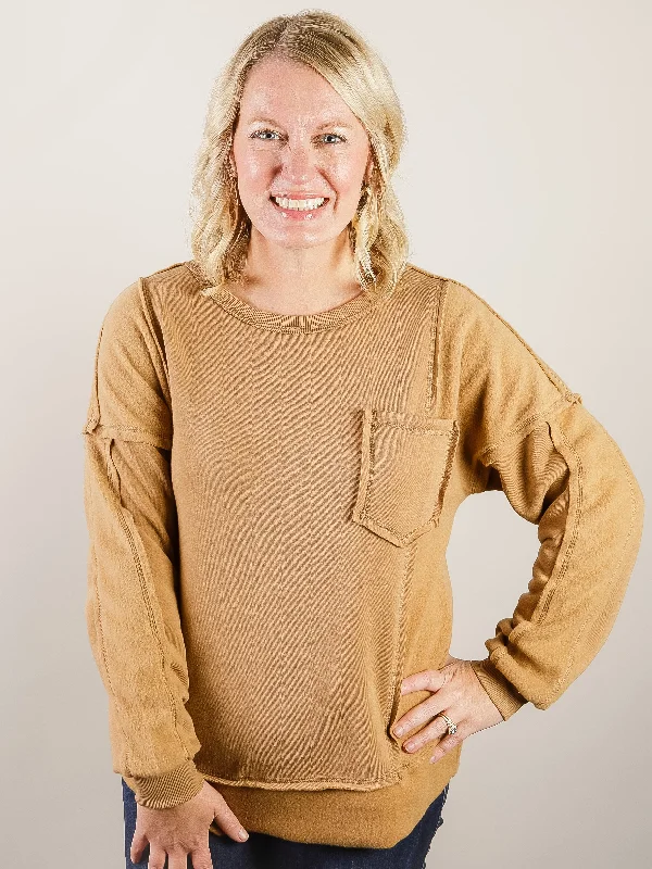 The Sale You’ve Been Waiting For!Camel French Terry Comfy Pullover