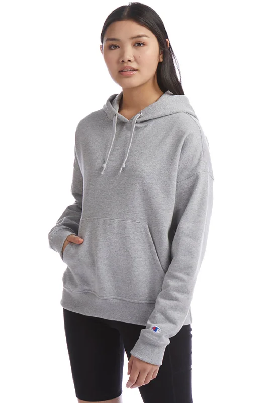 Lowest Prices Guaranteed!Champion Womens PowerBlend Relaxed Hooded Sweatshirt Hoodie - Light Steel Grey