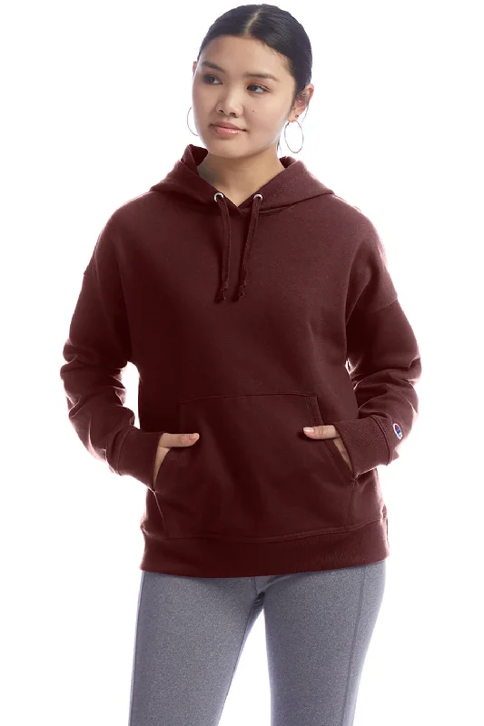 Mega Sale Happening Now!Champion Womens PowerBlend Relaxed Hooded Sweatshirt Hoodie - Maroon