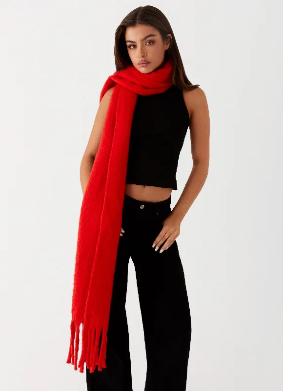 Your Shopping Wish, Our Discount Command!Claret Plain Knit Scarf - Red