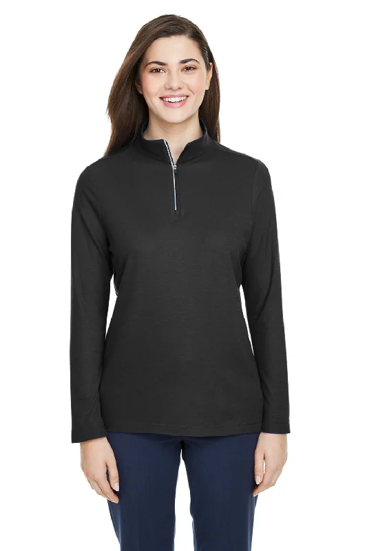 Unbeatable Prices!Core 365 Womens Fusion ChromaSoft Performance Moisture Wicking Pique 1/4 Zip Sweatshirt - Black