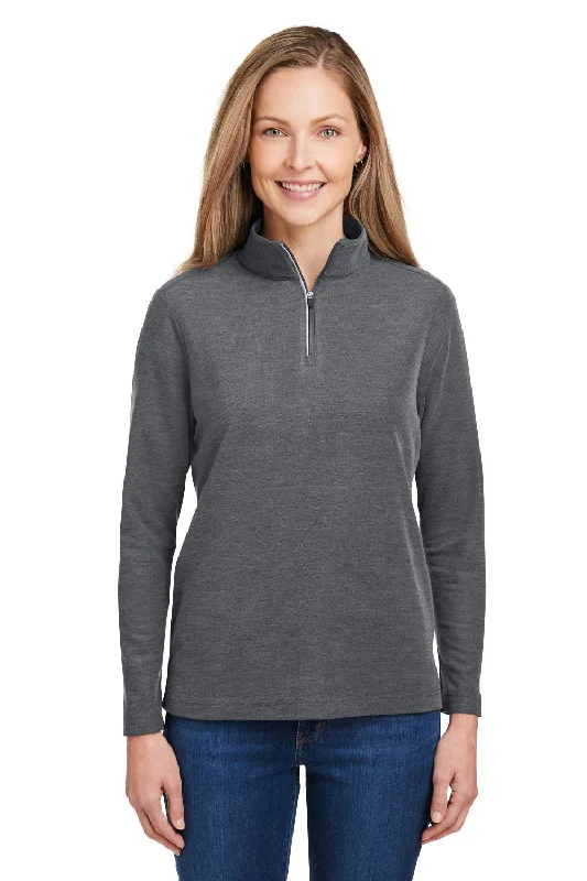 Price Drops You’ll Love!Core 365 Womens Fusion ChromaSoft Performance Moisture Wicking Pique 1/4 Zip Sweatshirt - Heather Carbon Grey