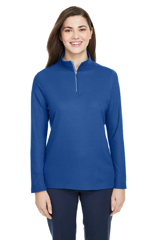 Find Your Perfect Deal Today!Core 365 Womens Fusion ChromaSoft Performance Moisture Wicking Pique 1/4 Zip Sweatshirt - True Royal Blue