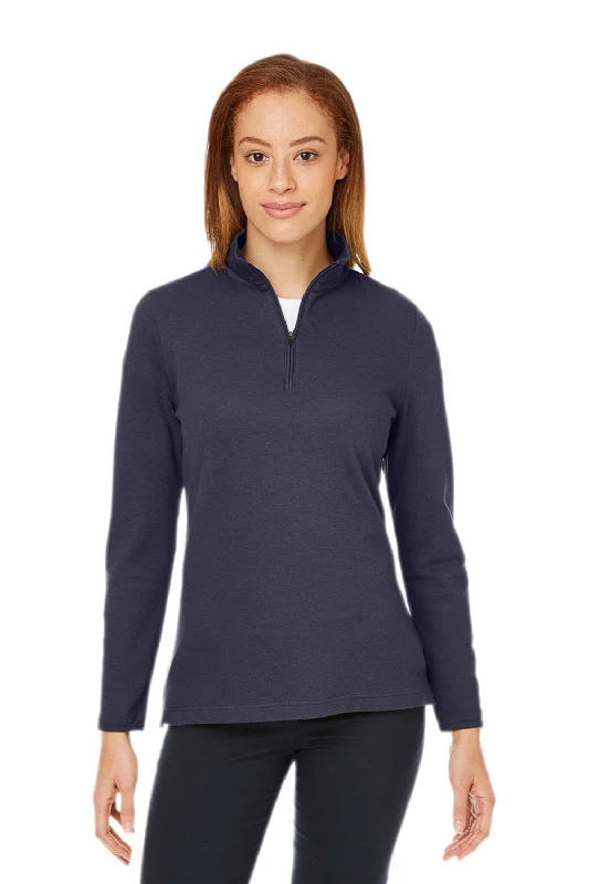 Buy More, Pay Less!Devon & Jones Womens New Classics Performance Moisture Wicking 1/4 Zip Sweatshirt - Navy Blue