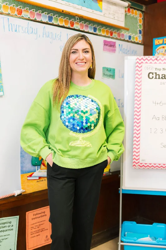 Score Huge Discounts Today!Green Globe Sweatshirt