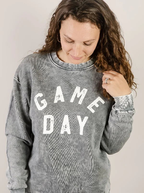 Limited-Time Price Drop!Grey Mineral Brushed Game Day Sweatshirt