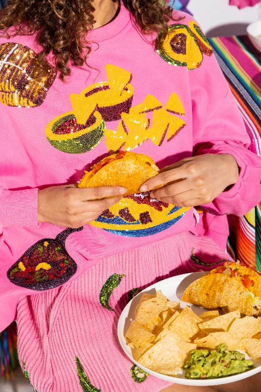 Limited Stock Available!Hot Pink Mexican Food Sweatshirt