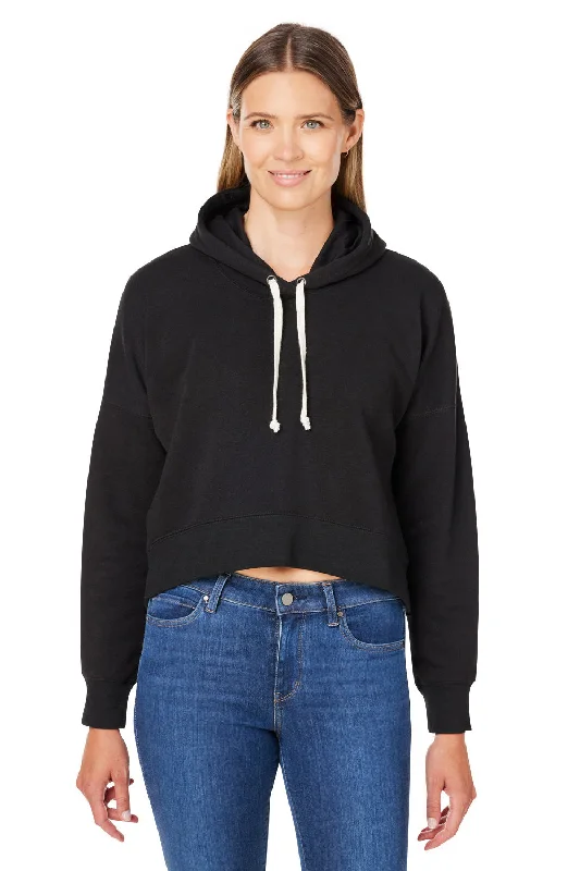 Buy One, Get One Free!J America Womens Cropped Hooded Sweatshirt Hoodie - Black Triblend