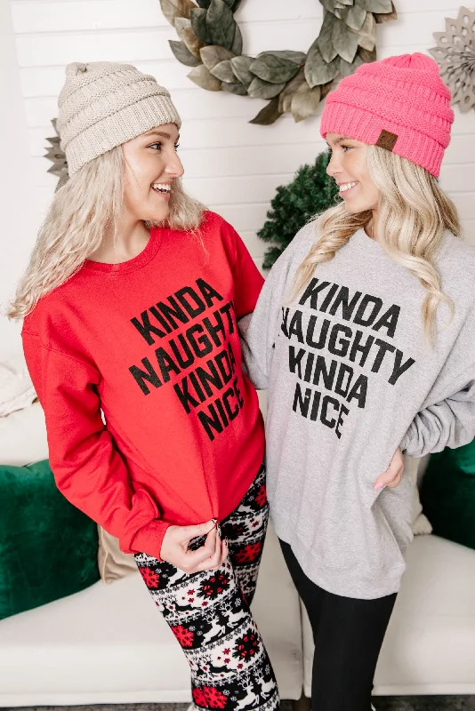 Only a Few Left – Order Now!Kinda Naughty Kinda Nice Crewneck Sweatshirt** - Final Sale