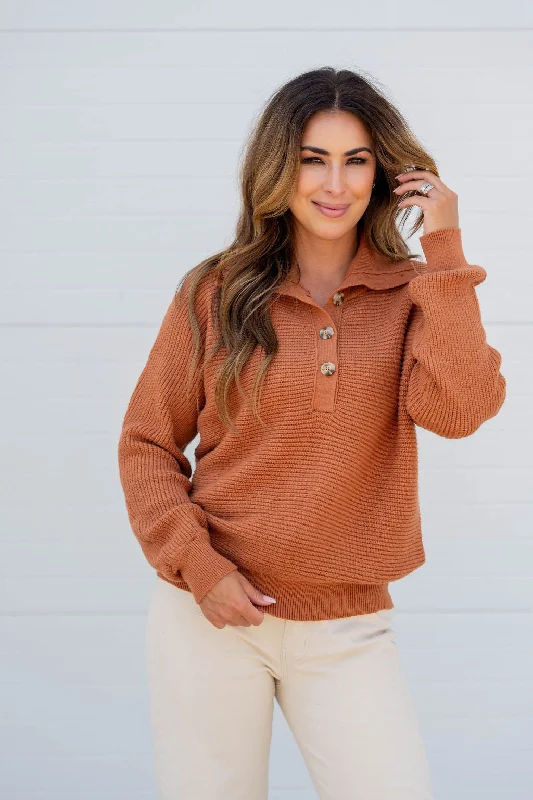 Limited Deals, Unlimited Savings!Knit Button Accented Pullover