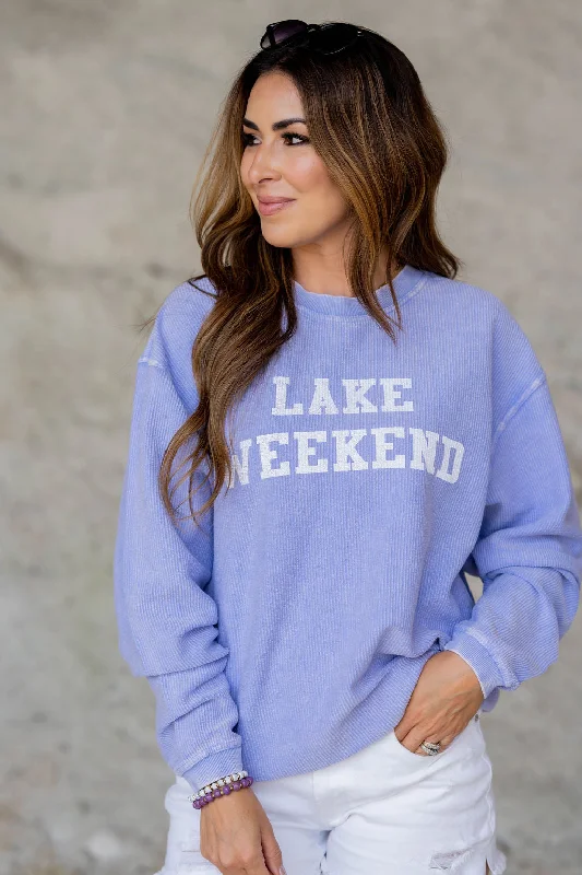 Huge Savings – Act Now!Lake Weekend Ribbed Graphic Crewneck