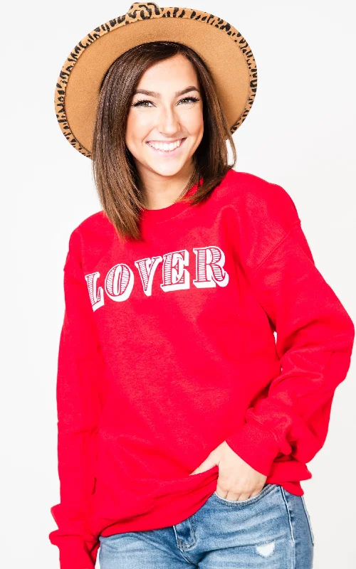 Get It Before It’s Gone!Lover Crewneck Sweatshirt - Red** - Final Sale