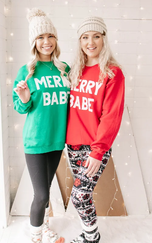 Your Favorite Sale is Back!Merry Babe Crewneck Sweatshirt**