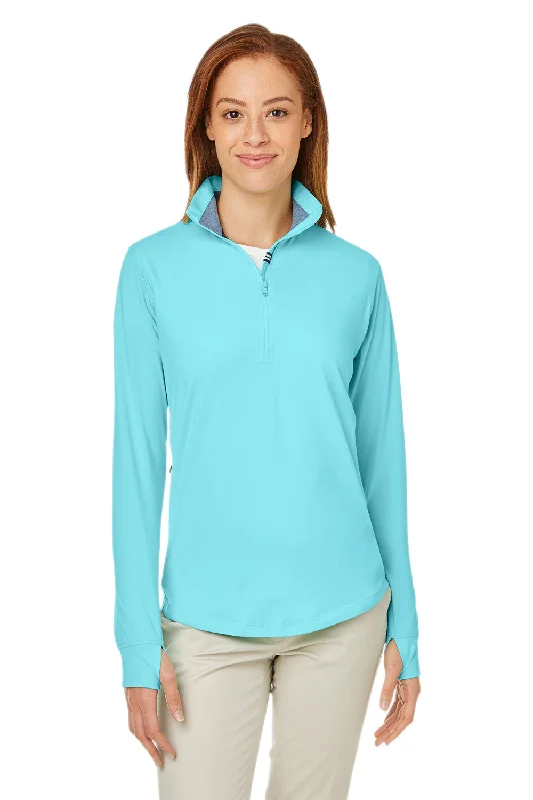 Every Deal is a Steal!Nautica Womens Saltwater UV Protection 1/4 Zip Sweatshirt - Sea Mist Blue