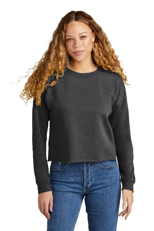 Savings You Can’t Ignore!New Era Womens Fleece Crop Crewneck Sweatshirt - Heather Black