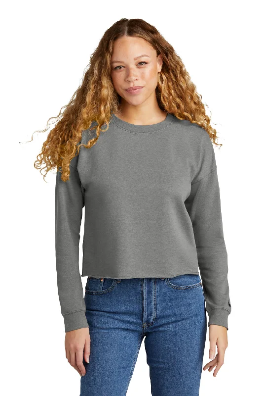 Score Big Savings Today!New Era Womens Fleece Crop Crewneck Sweatshirt - Heather Shadow Grey