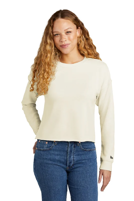 Massive Price Cuts!New Era Womens Fleece Crop Crewneck Sweatshirt - Soft Beige