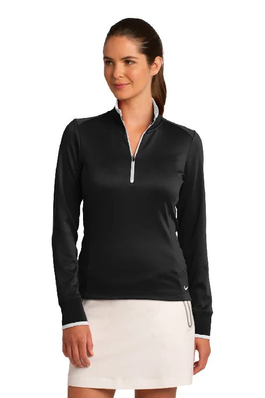 Get Ready to Save!Nike Womens Dri-Fit Moisture Wicking 1/4 Zip Sweatshirt - Black/White