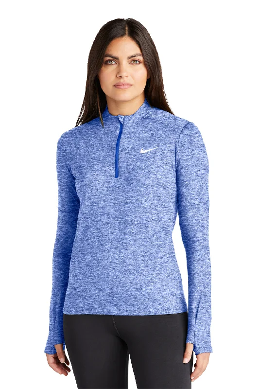 Everything Must Go!Nike Womens Element Dri-Fit Moisture Wicking 1/4 Zip Sweatshirt - Heather Royal Blue