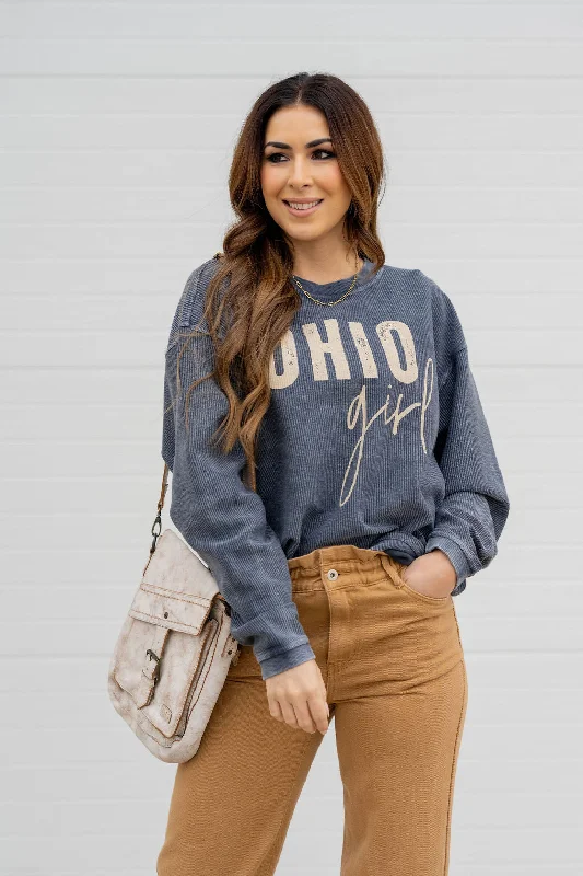 Huge Savings – Act Now!Ohio Girl Ribbed Graphic Crewneck