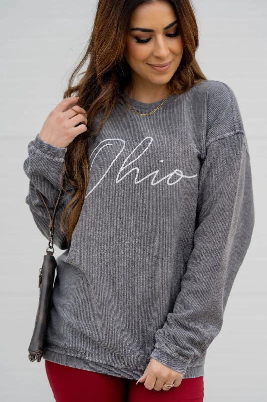 Unmissable Offers Await!Ohio Ribbed Graphic Crewneck