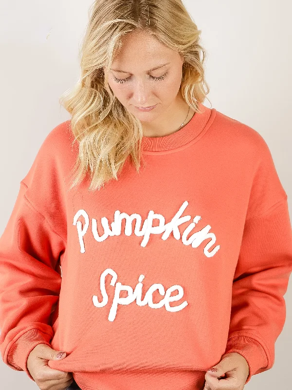 Get More, Spend Less – Shop Now!Orange Pumpkin Spice Embroidered Sweatshirt