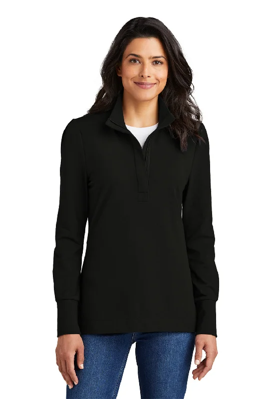 Lowest Prices Guaranteed!Port Authority Womens Fairway 1/4 Zip Sweatshirt - Deep Black