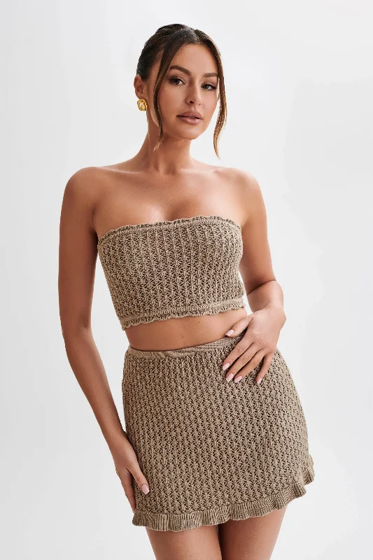 Your Discount is Waiting!Serina Knit Crop Top - Taupe