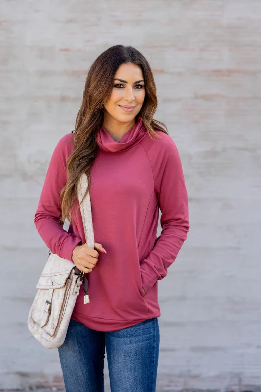 Shop More, Spend Less!Simple Cowl Neck Sweatshirt